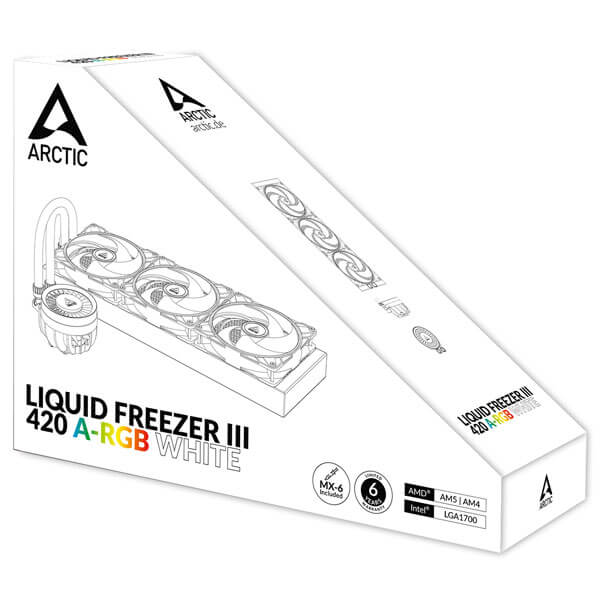 Arctic Liquid Freezer III 420 ARGB CPU Liquid Cooler (White)